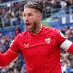 sergio ramos celebrating a goal.
