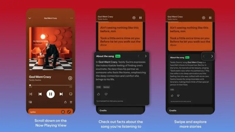 صورة توضح ميزة "حول الأغنية" المقبلة (صورة من سبوتيفاي)