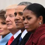 L-R: First Lady Melania Trump, President Donald Trump, former President Barack Obama, Michelle Obama at the US Capitol after inauguration ceremonies at the in Washington, DC, on January 20, 2017. JIM WATSON/AFP via Getty Images